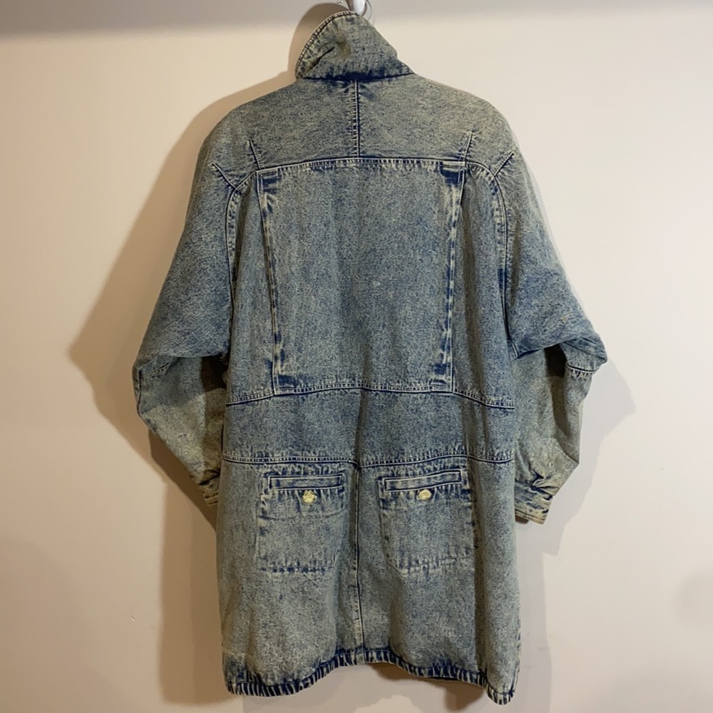 Vintage 90s Western Denim Work-coat Jeans Coat Jacket - Picture 6 of 14